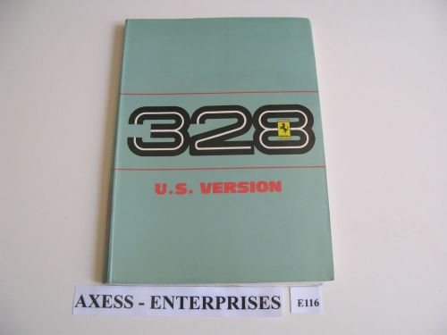 88 1988 ferrari 328 gtb + 328 gts owners manual technical instructions book e116