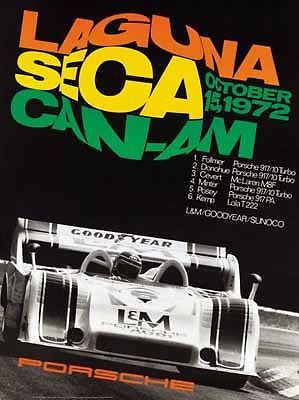Porsche 917/10 wins laguna seca can-am 1972 factory racing poster new