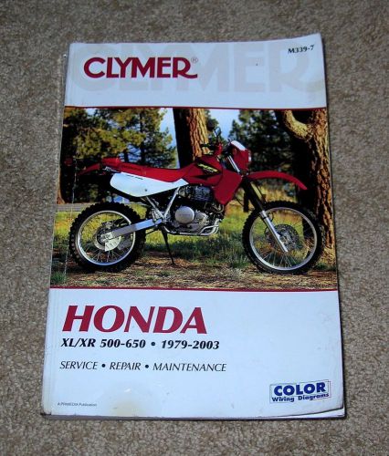 1979-2003 honda xl/xr 500-650 service repair maintenance manual clymer #m339-7