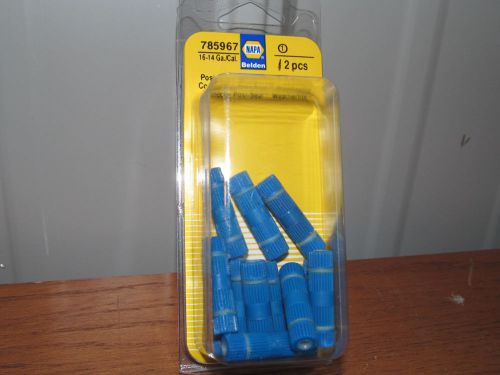 Pack of 12 posi-seal weathertite 16-14ga inline wire blue butt connector (am-50)