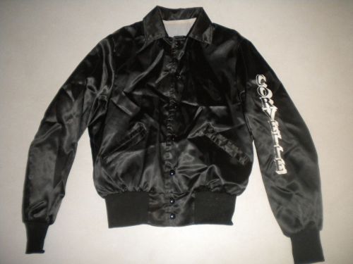 Fabulous vintage j &amp; l sports black corvette racing windbraker/jacket sz.m