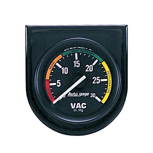 Auto meter 2337 vacuum gauge 2&#034;, 30 in. hg, in steel panel, blac