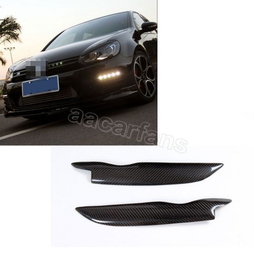 Find 2PC Carbon Fiber front HeadLight Eyebrow Eyelid Fit for VW Golf 5V