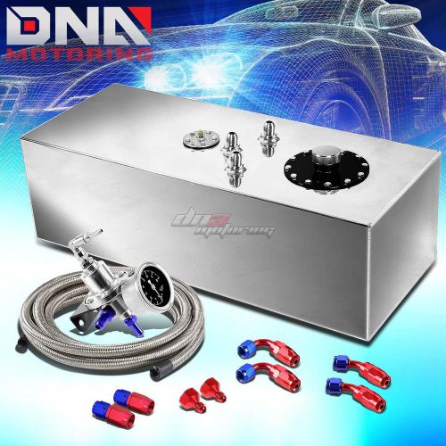 15 gallon top-feed aluminum fuel oil tank+cap+steel line kit+pressure regulator