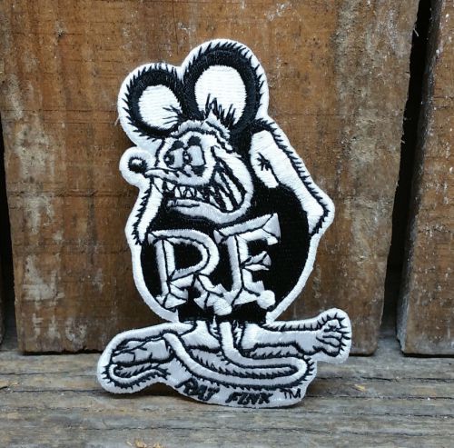 Rat fink iron on jacket patch hot rod custom gasser vtg style ed roth street