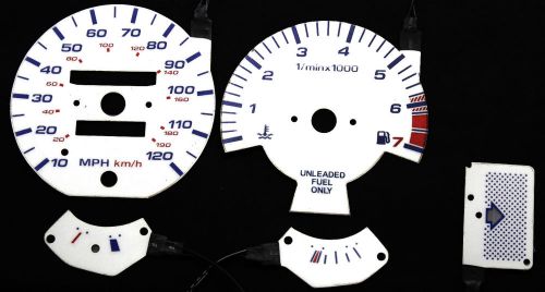 120mph glow gauge face euro reverse white overlays for 93-97 chrysler concorde