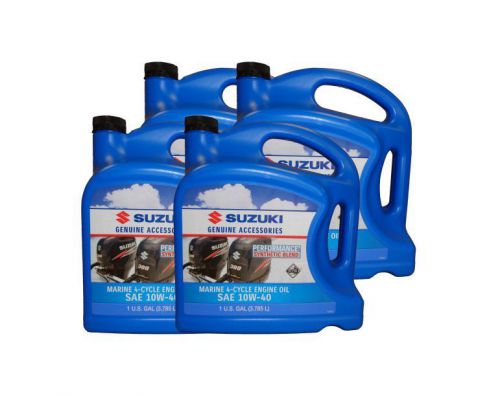 Oem suzuki marine outboard synthetic blend 4-cycle engine oil 10w-40 (4 gallons)