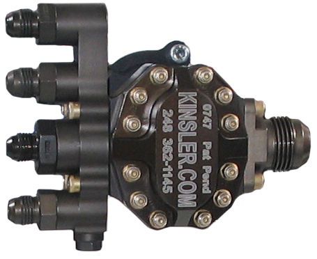 Kinsler tough fuel pump w/4 port manifold,.300,rev,1 pc,sprint car gear,midget