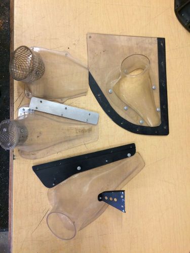 (4) clear plastic single outlet air ducts, fits 3" hose, nascar, arca