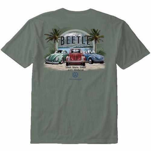 Vw beetle 1949-1985 2-side t-shirt volkswagen bug herbie - men&#039;s l - new w/tags!