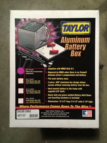 Taylor 48100 aluminum battery box with hold down components 13.5&#034;x9.5&#034;x10&#034;