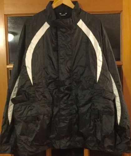Fulmer men&#039;s black &amp; white motorcycle rain suit new unused jacket pants 2 x