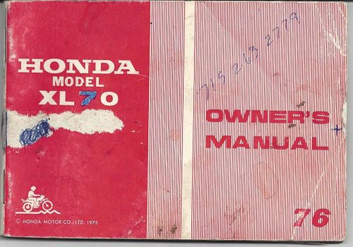 1976 honda xl70 owners manual (original)