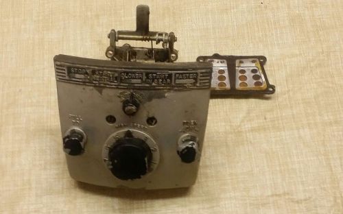 1950 evinrude fleetwin carb &amp; control  panel  7.5 hp outboard model 4434