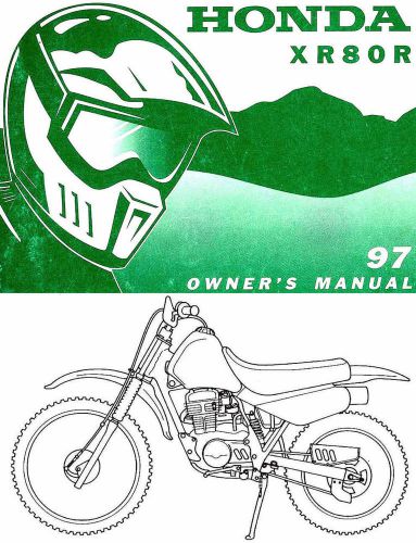 1997 honda xr80r motocross motorcycle owners manual -xr 80 r-honda xr80