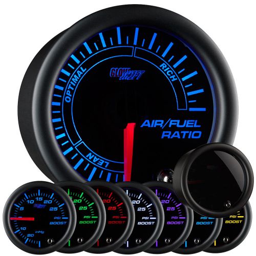 New! glowshift 52mm tinted 7 color air fuel ratio gauge w smoked lens
