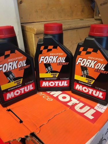 Motul expert fork oil 5w  motorcycle  1 liter bottle road and off road  3 pack