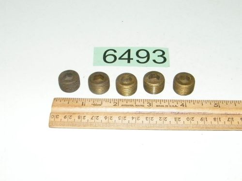 3/8 npt male brass countersunk hex water oil air gas pipe plug qty 5 used