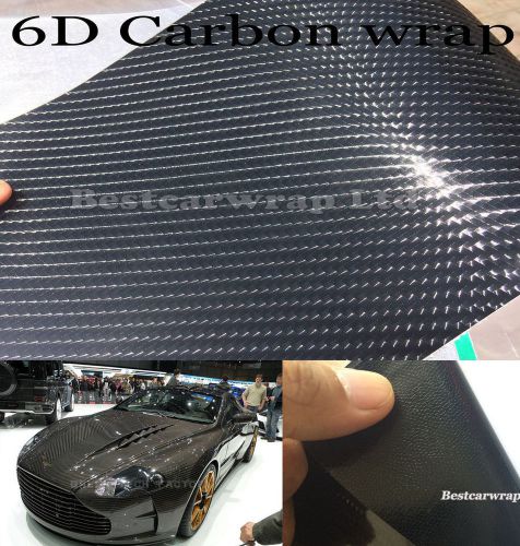All sizes - black 6d glossy ultra shining carbon fiber vinyl car wrap sticker hd