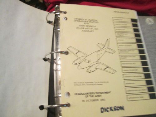 Ru21b ru-21c operator&#039;s manual &amp; technical book loose beachcraft army aircraft