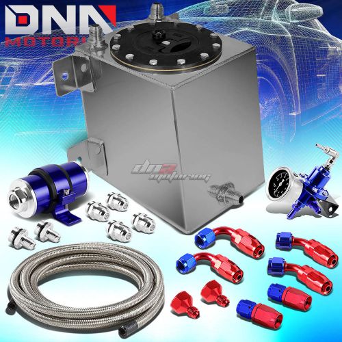 1 gallon polished fuel oil gas tank+cap+line+pressure regulator+inline filter