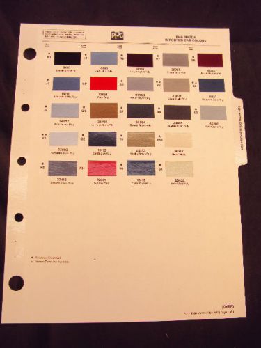 1986 86 mazda paint colors chip pages chips