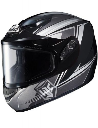 Hjc cs-r2 seca snow helmet w/dual lens shield silver/black