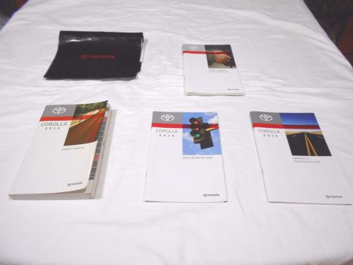 2014 toyota corolla owner&#039;s manual 4/pc set  &amp; black toyota factory case / oem