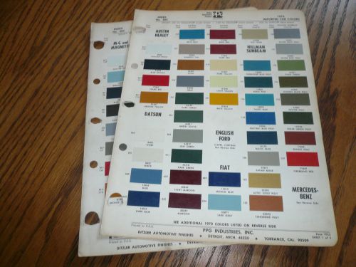 1970 datsun fiat mazda honda toyota ditzler import color chip paint sample -
