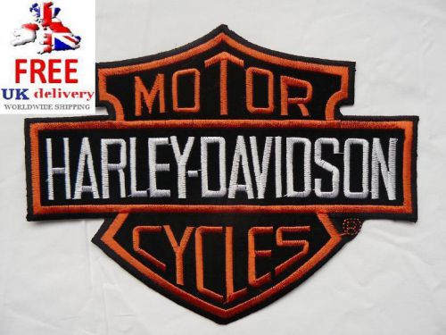 Harley davidson large iron-on/sew-on embroidered patch motorcycle biker