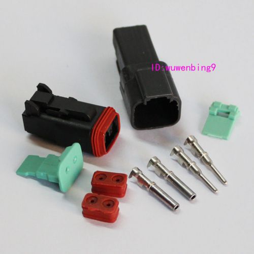 2 sets - 2 pin waterproof electrical wire connector plug dt04-2p and dt06-2s