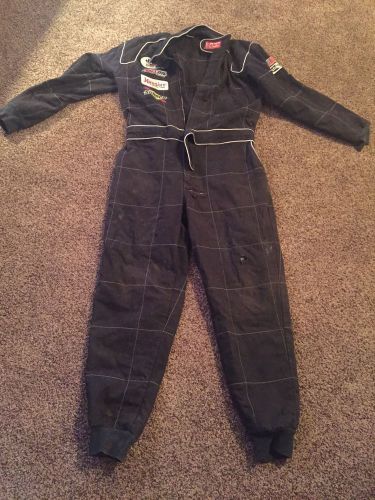 Xl black one piece driving race suit multi layer nomex sfi rated
