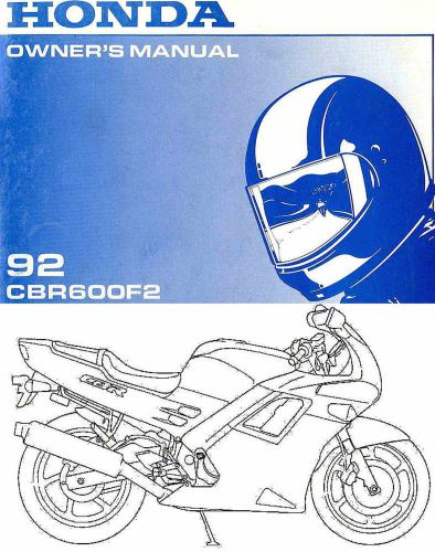 1992 honda cbr600f2 motorcycle owners manual -cbr 600 f2-cbr600 f2-honda