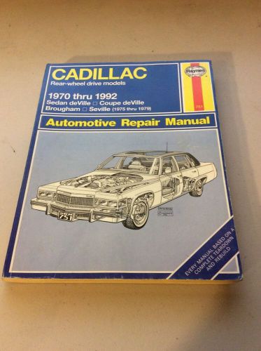 Haynes manual #751 for cadillac rw drive models 1970-1992 automotive repair