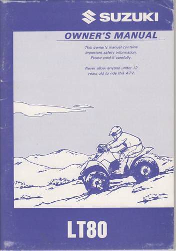 1996 suzuki  atv 4 wheeler lt80 owners manual