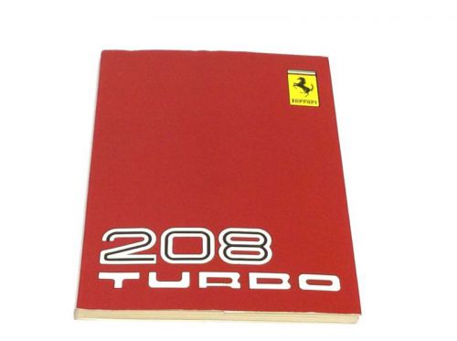 Ferrari 208 turbo owners manual cat # 239/82 n. 500