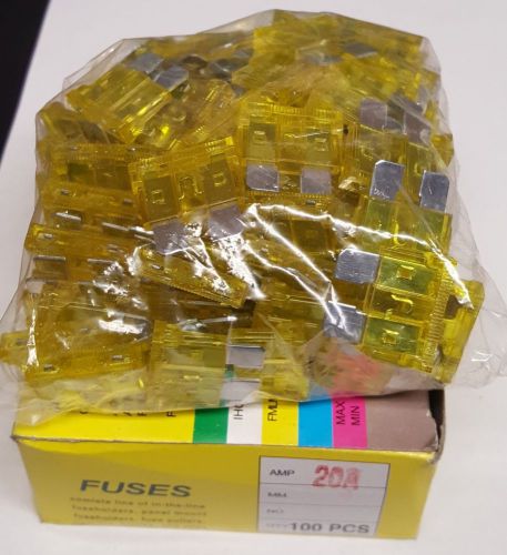 100pcs 20a color coded standard ato/atc blade fuse for auto cars trucks