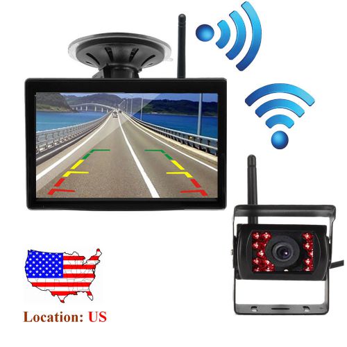 Wireless 5&#034; rear view monitor night vision backup camera for 12-24v truck bus rv