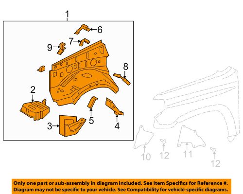 Toyota oem 10-16 4runner-fender apron right 5370135a41