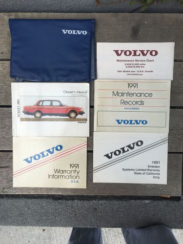 1991 volvo 240 owners, warranty &amp; maintaince manuals for usa canada with folder