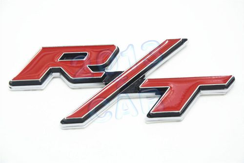 Auto 3d rt emblem decal badge sticker logo red metal for chrysler jeep dodge
