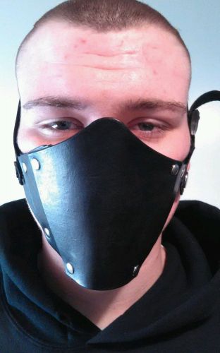 100% leather, motorcycle, scooter, biker, punk face mask.