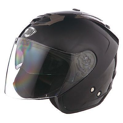 Thh 02-2126 - t-386 gloss black helmet drop down visor with shield (l size)