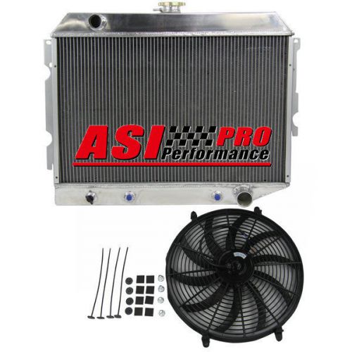 Pro 4row aluminum radiator &amp;2x12&#034;fans for 70-74 mopar 26&#034; core