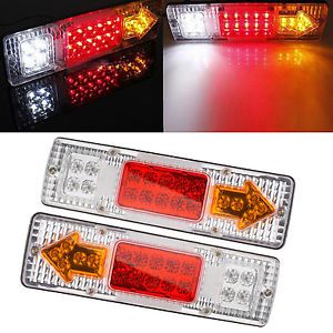 Universal 1 pair 19 led rv truck trailer rear brake reverse turn indicator light
