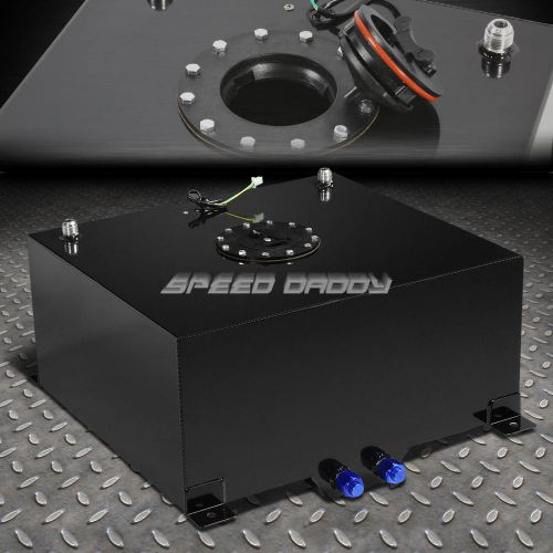 15.5 gallon black coated aluminum racing/drift fuel cell gas tank+level sender