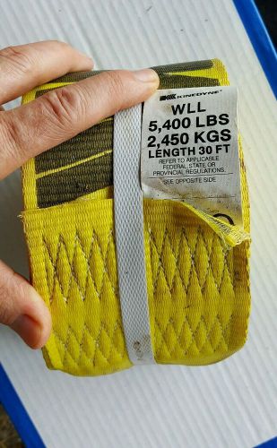 Cargo straps Kinedyne 4"×30' w/ flat hook never used storage dusty, US $10.00, image 1