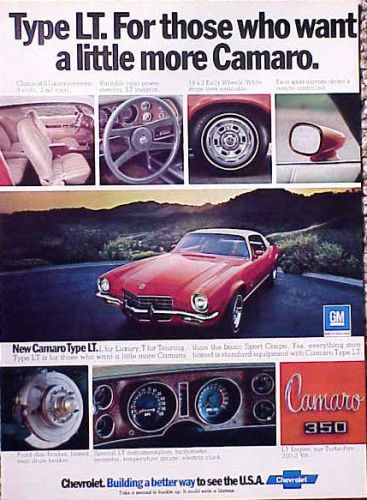 1973 chevy camaro original vintage ad cmy store 4more great ads 5+= free ship