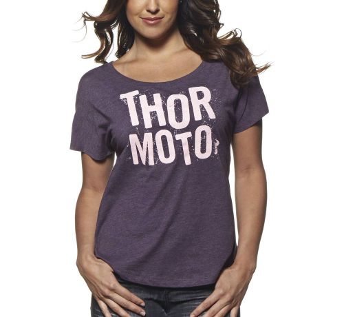 New thor-mx crush scoop neck womens tee/t-shirt, vintage purple, med/md