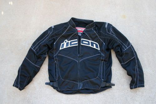 Icon contra icon moto motorcycle jacket- used size large black